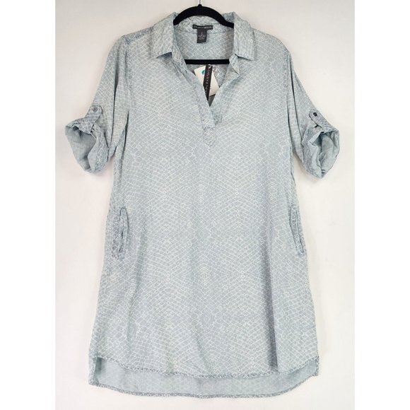 Chelsea & Theodore Dress Womens Medium Blue Soft Tencel Mom Cottage Core Mini - Picture 1 of 11